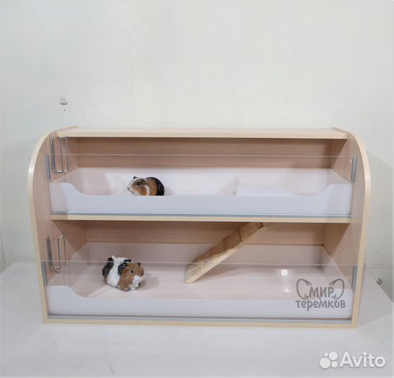 Клетка для морских свинок 100х40х60, белдуб, круг1