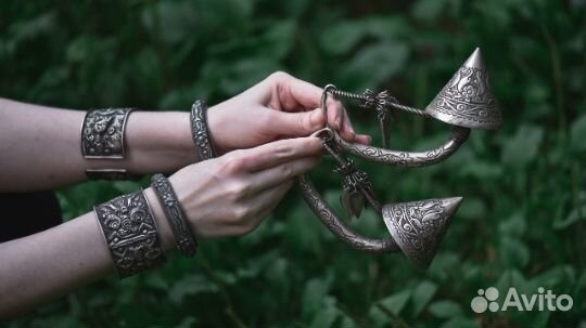 Винтаж старые серьги подвески бохо трайбл готика э