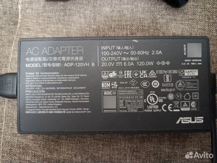 Блок питания для ноутбука asus 20.0v - 6.0A 120.0W