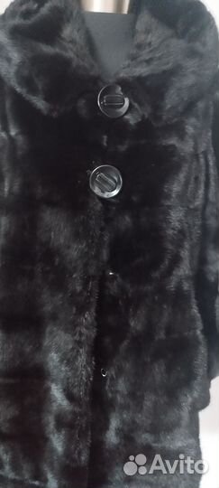 Шуба норковая с капюшоном 44 46