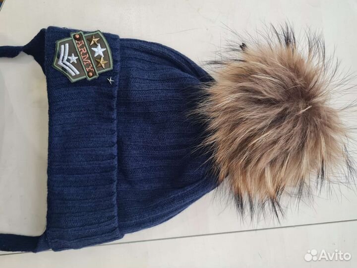 Шапка зимняя для мальчика 5-8 лет