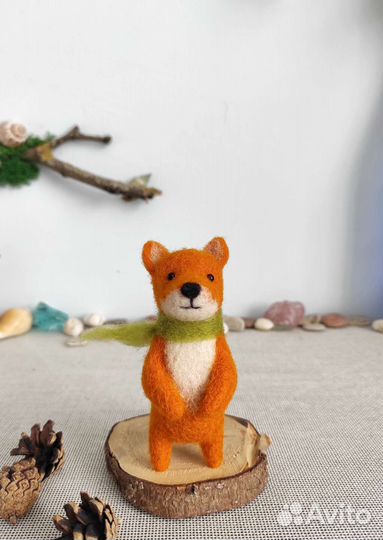 Лисенок игрушка из шерсти