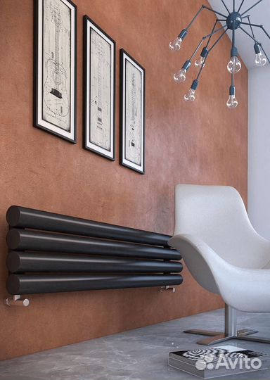 Вертикальный дизайнерский радиатор Steel-Hot от за