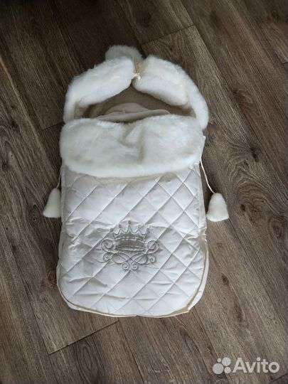 Зимний конверт в коляску на овчине