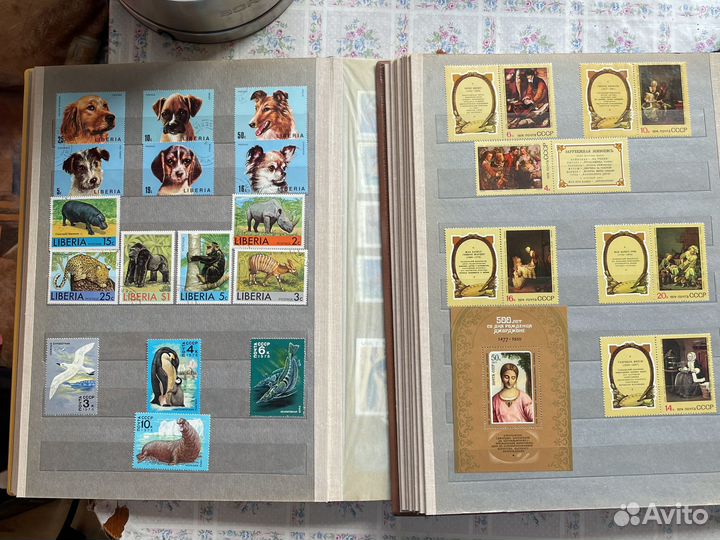 Почтовые марки, монеты, открытки