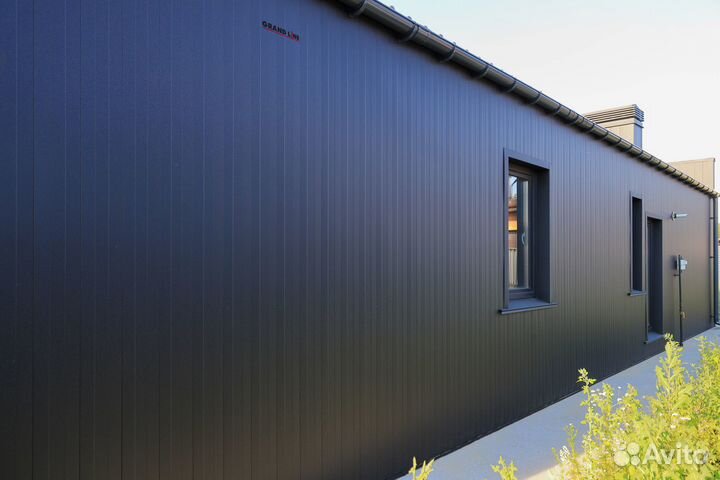 Вертикаль 0,2 prof 0,5 Rooftop Бархат с пленкой RAL 9005 черный