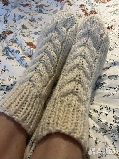 Носки шерстяные вязаные