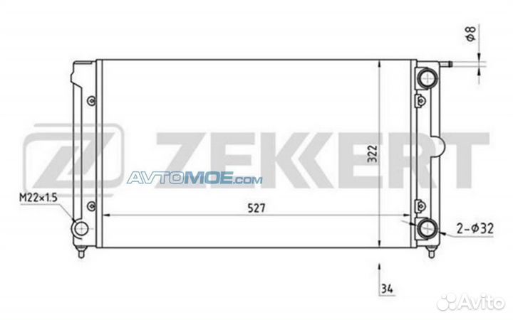Радиатор охл. дв. Seat Toledo 91- VW Golf 75- Golf