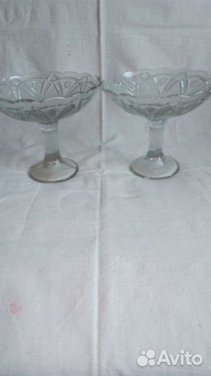 Две вазы (хрусталь) для фруктов, ягод, кондитерс