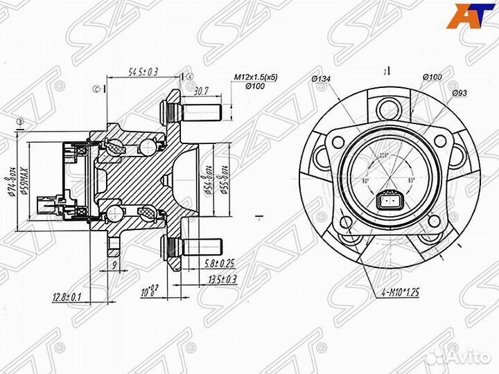 Ступичный узел задн. toyota alion /avensis /caldi