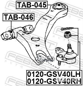 Опора шаровая нижнего рычага перед прав 012