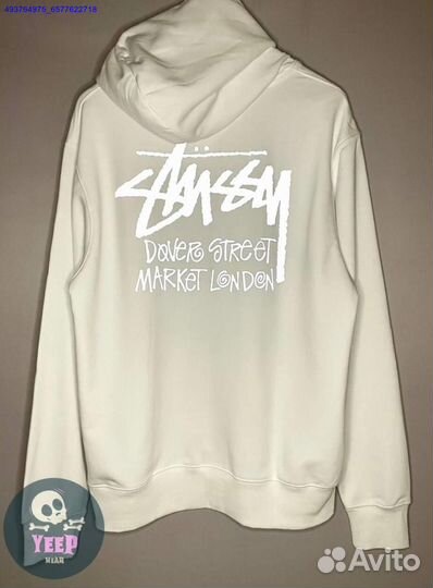 Худи Stussy белое рефлектив L XL