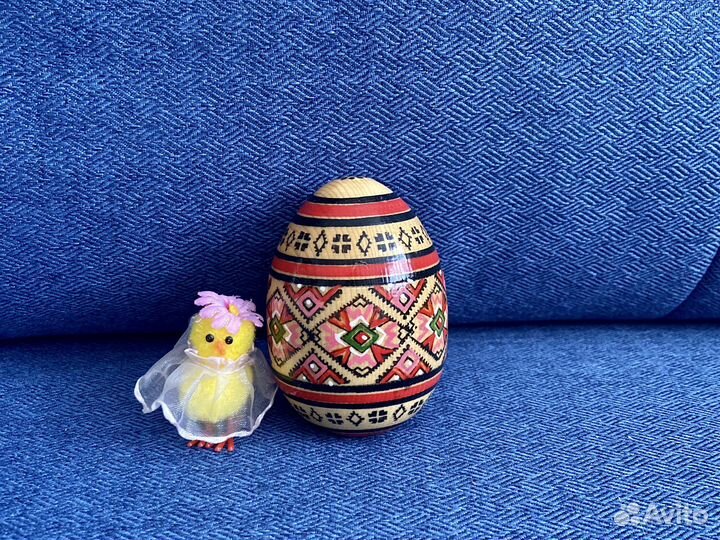 Яйцо деревянное расписное декоративное