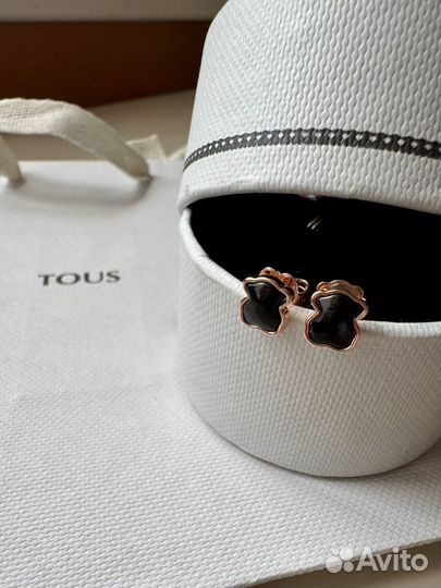 Серьги Tous гладкий оникс