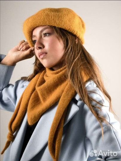 Бактус вязаный шейный платок шарф