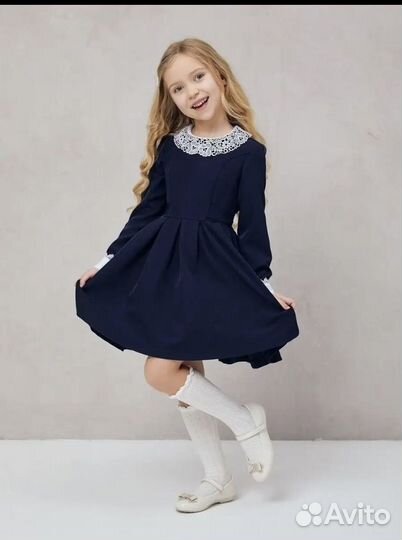 Платье школьное синее