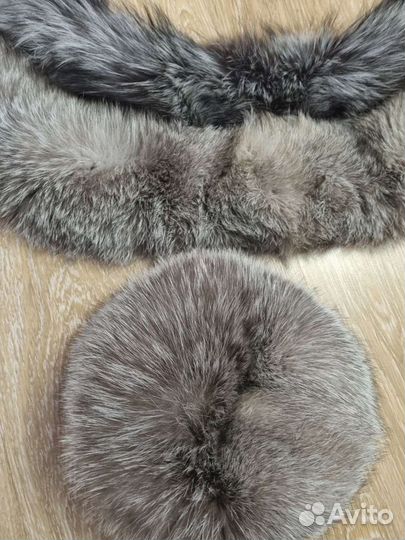 Шапка и воротник песец