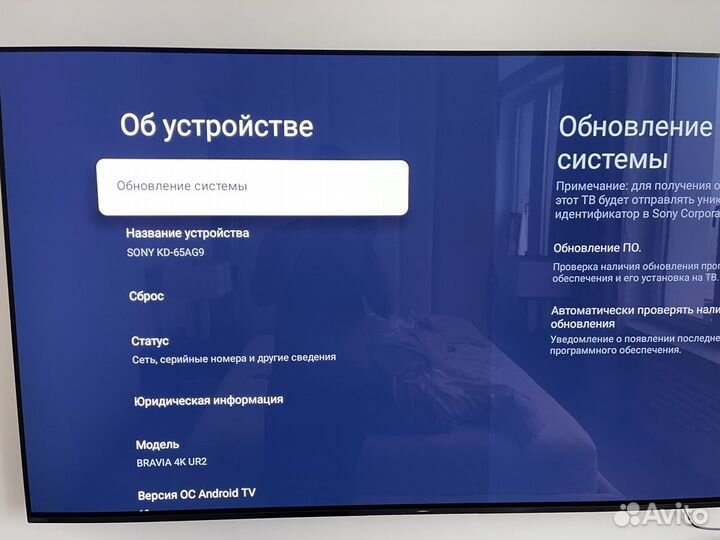 Телевизор Sony KD-65AG9