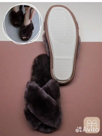 Тапочки из натуральной овчины новые