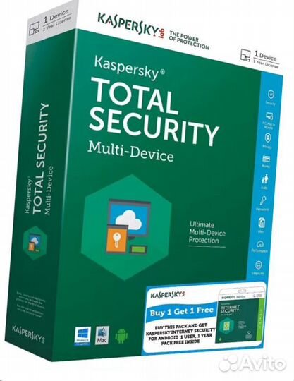 Касперский антивирус Total Security на год