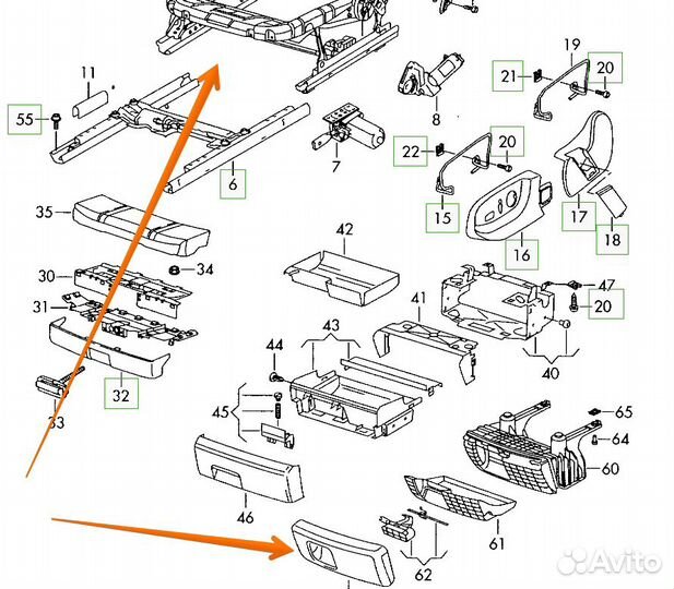 Накладка сиденья Audi Q7 (4L) I