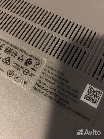 Ноутбук lenovo ideapad 3