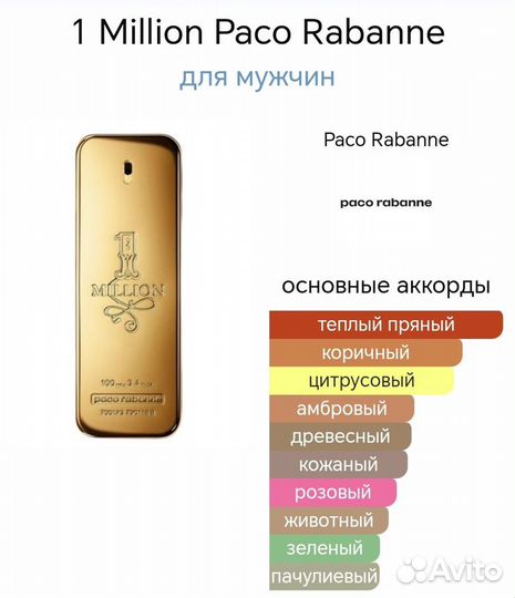 Духи тестер Paco Rabanne 1 Million