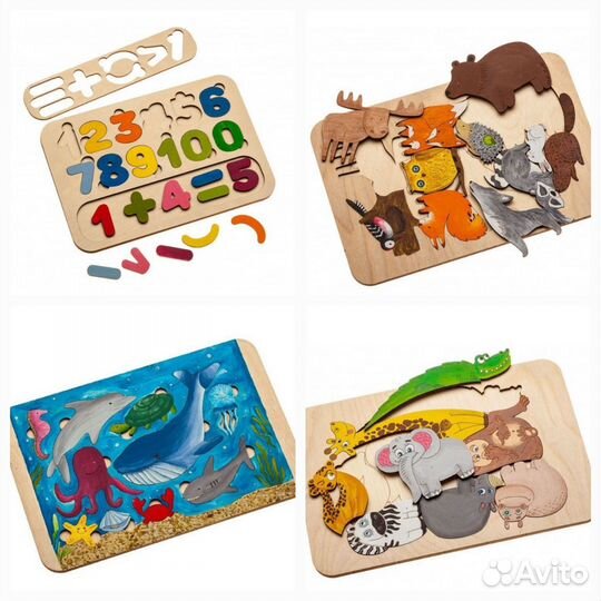 Новый деревянный сортер пазл раскраска вкладыш игр