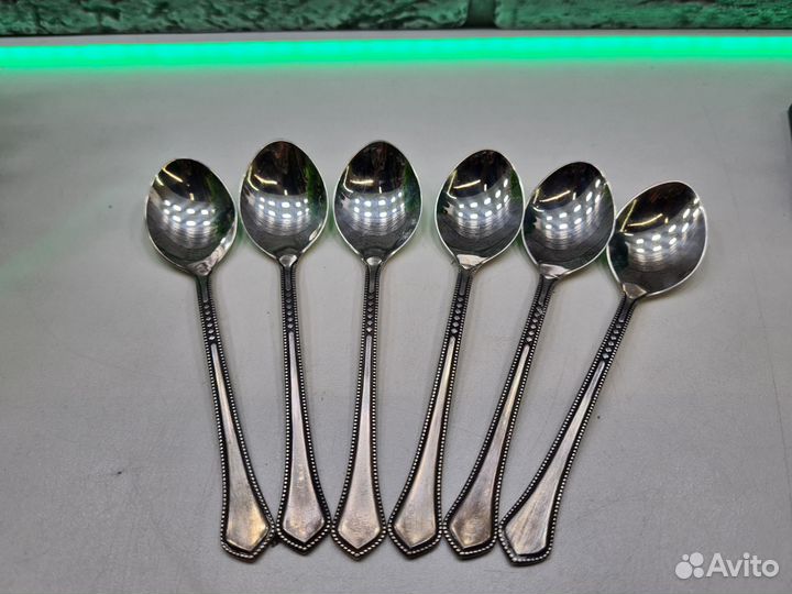 П.8421 Кофейные ложки 6 штук Мельхиор