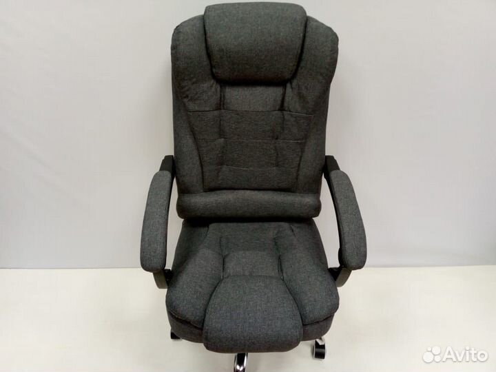 Кресло руководителя офисное темно-серый текстиль