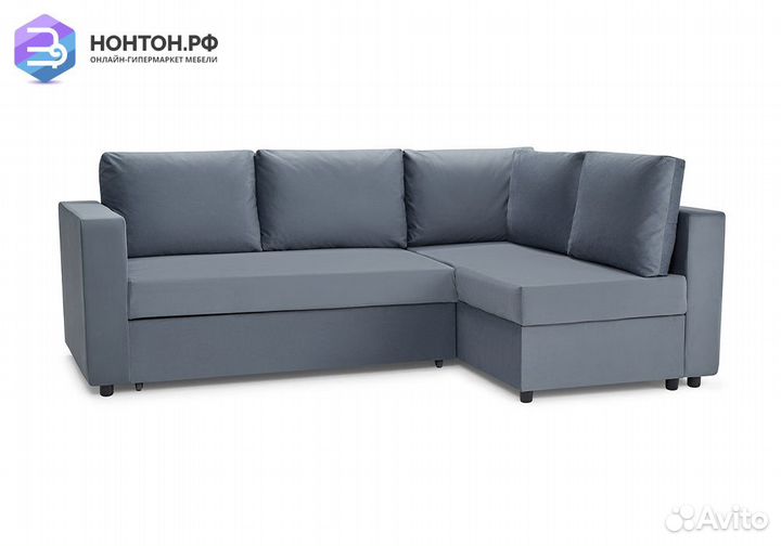 Диван угловой дельфин Мансберг лайт серый