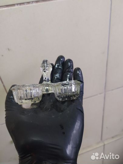 Солонка-перечница хрустальная винтажная