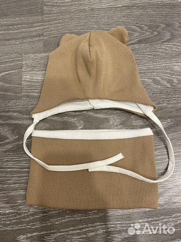 Комплект детский шапка на завязках и снуд