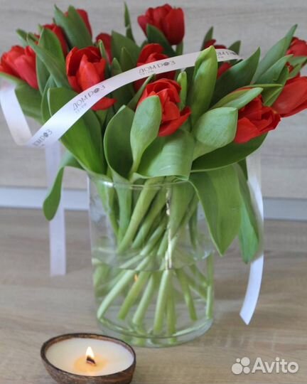 Тюльпаны, розы, гипсофила, цветы Саранск