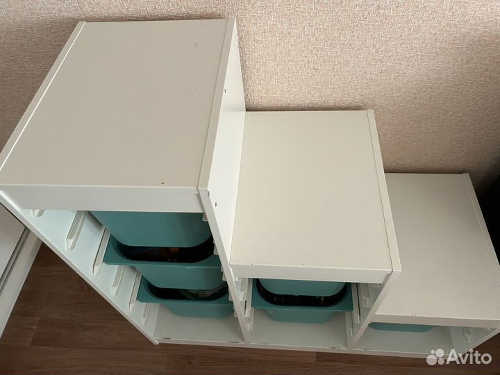 IKEA стеллаж горка c контейнерами