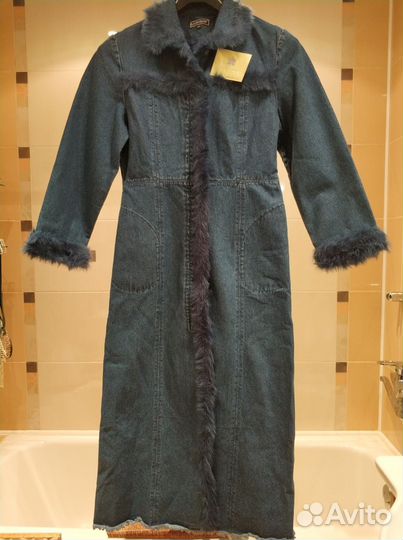 Пальто женское джинсовое р.48