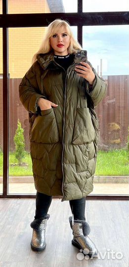 Куртка-пальто оверсайз, большой размер