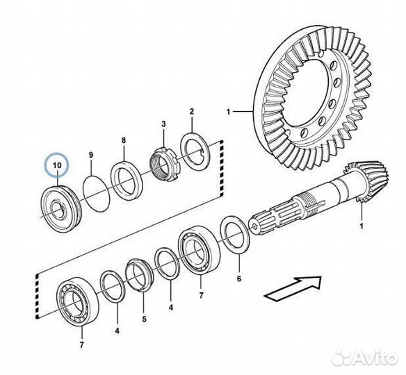 K262143 Сальник хвостовика экскаватор погрузчик