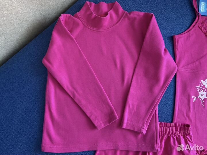 Одежда для девочки 116: водолазка,топ, шорты 6-7 л