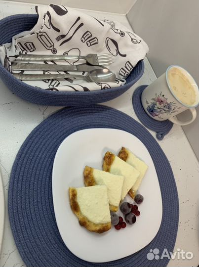 Салфетки сервировочные. Хлебница. Корзина из шнура