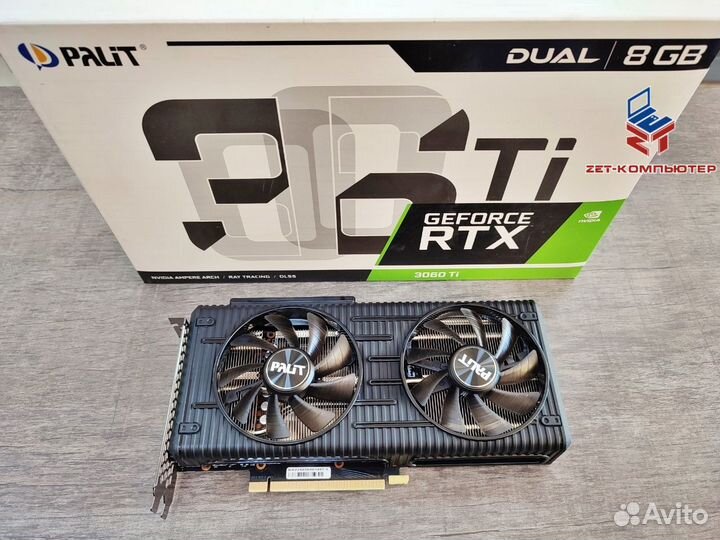Видеокарта Palit RTX 3060 TI dual 8Gb (Samsung)
