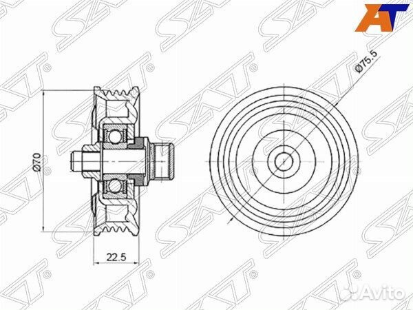 Ролик приводного ремня toyota avensis