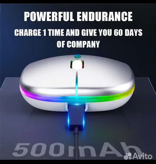 Мышка беспроводная аккумуляторная бесшумная