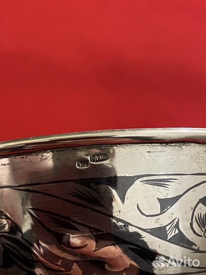 Серебряная кофеница, пиала, 875 пробы