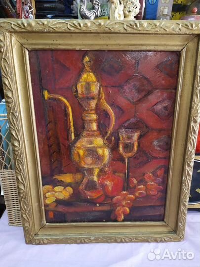 Старинная картина натюрморт масло