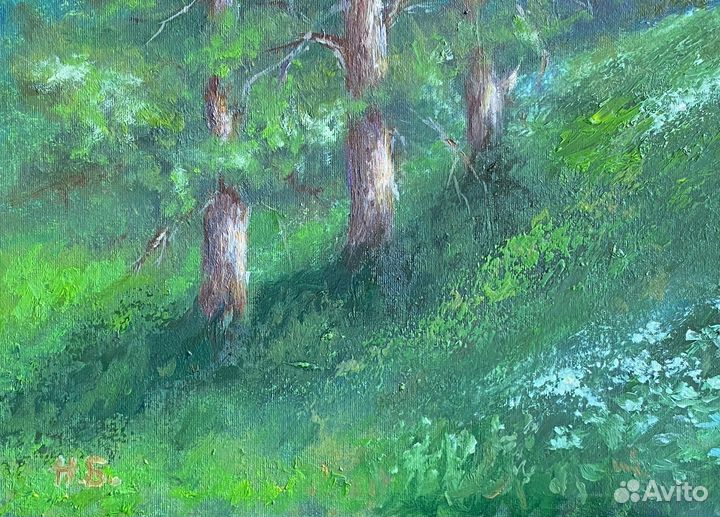 Картина маслом на холсте пейзаж 50х40см Алтай