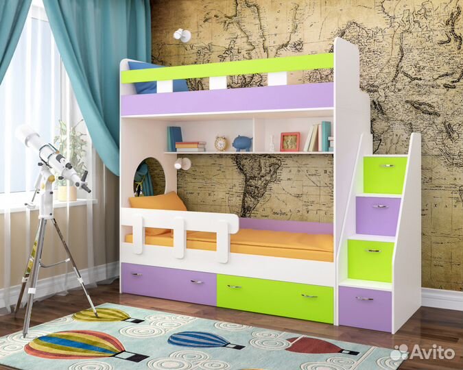 Кровать-чердак Юниор -1 (Ярофф) для 2х детей