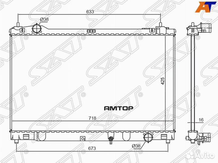 SAT TY0024 Радиатор Toyota Crown 12-18 / Lexus GS
