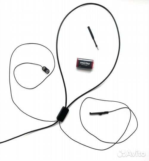 Магнитный проводной микронаушник с выводным микроф