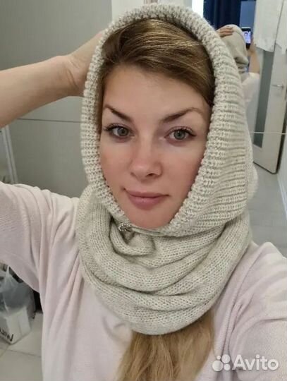 Капюшон-снуд вязаный новый